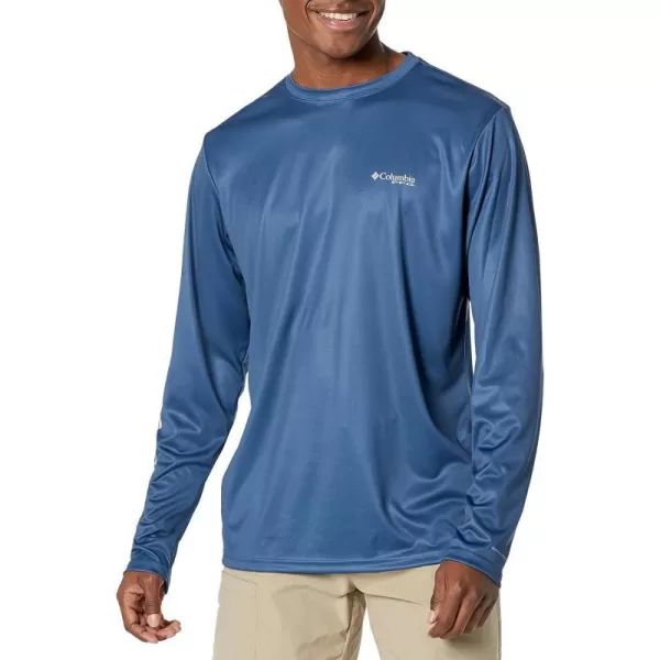 Columbia Mens Terminal Tackle PFG on The Line Long SleeveCarbonAncient Fossil Freshwater