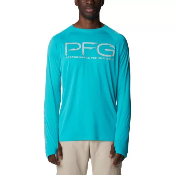 Columbia Mens Terminal Tackle Vent Long SleeveTurquoise Cool Grey