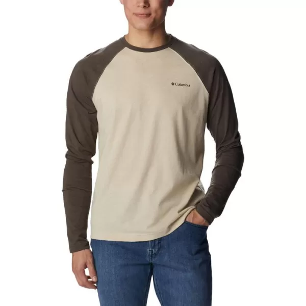 Columbia Mens Thistletown Hills Raglan TeeAncient Fossil HeatherCordovan