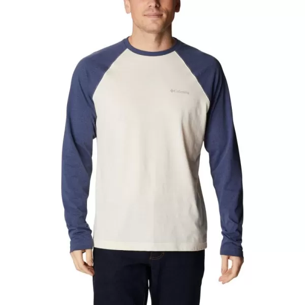 Columbia Mens Thistletown Hills Raglan TeeChalk Heather Dark Mtn Heather