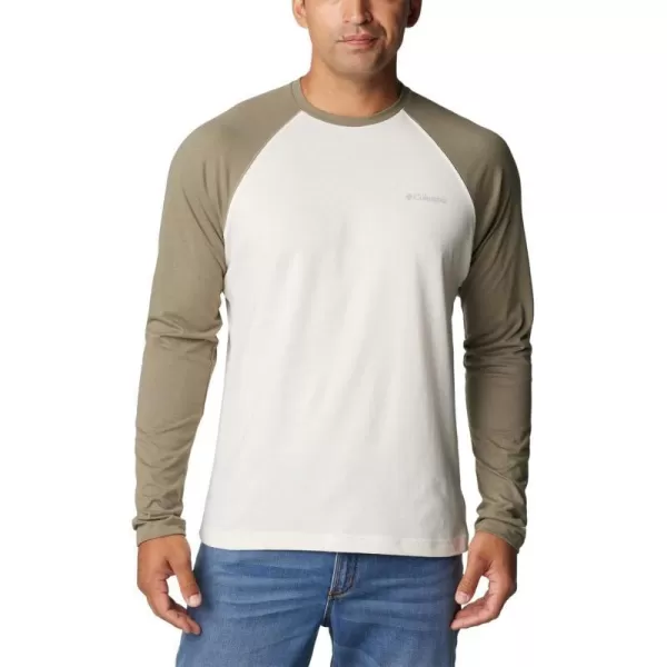 Columbia Mens Thistletown Hills Raglan TeeChalk Heather Stone Green