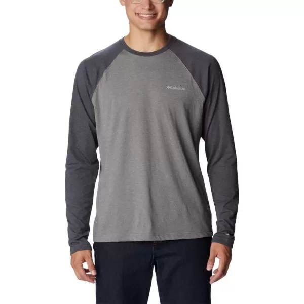 Columbia Mens Thistletown Hills Raglan TeeCity Grey Heather Shark Heather