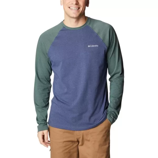 Columbia Mens Thistletown Hills Raglan TeeDark Mountain Heather Spruce Heather