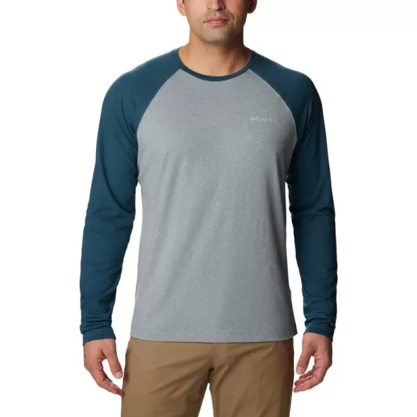 Columbia Mens Thistletown Hills Raglan TeeMetal Heather Night Wave