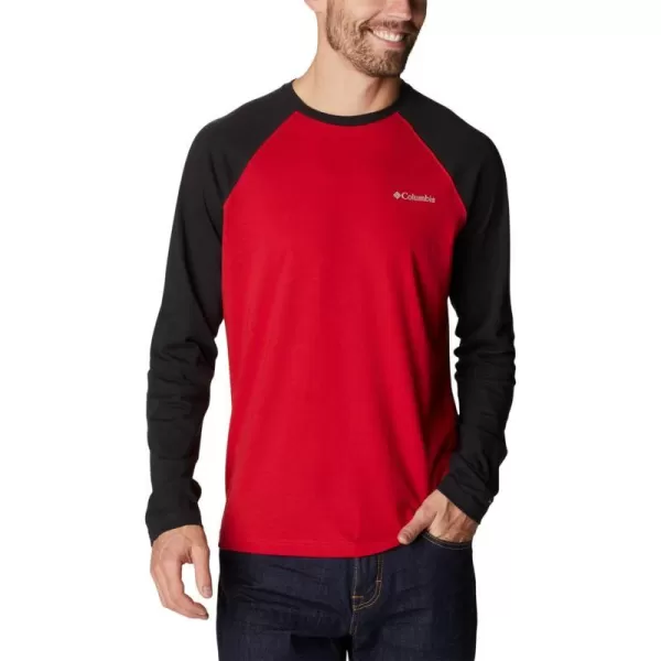 Columbia Mens Thistletown Hills Raglan TeeMountain RedBlack