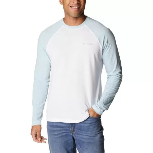 Columbia Mens Thistletown Hills Raglan TeeWhiteSky Blue Heather