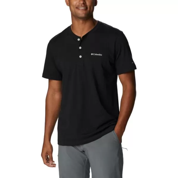 Columbia Mens Thistletown Hills Short Sleeve HenleyBlack