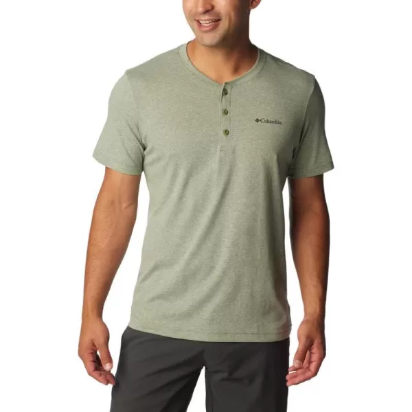 Columbia Mens Thistletown Hills Short Sleeve HenleyCanteen Heather