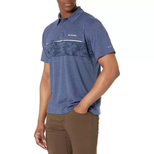 Columbia Mens Thistletown Hills Stripe PoloDark Mountain Heather