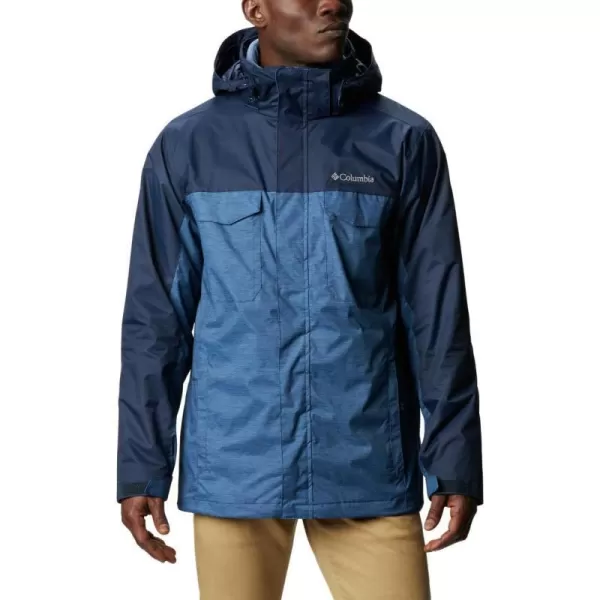 Columbia Mens Timberline Triple Interchange Winter JacketNight Tide Jacquard TextureColl Navy