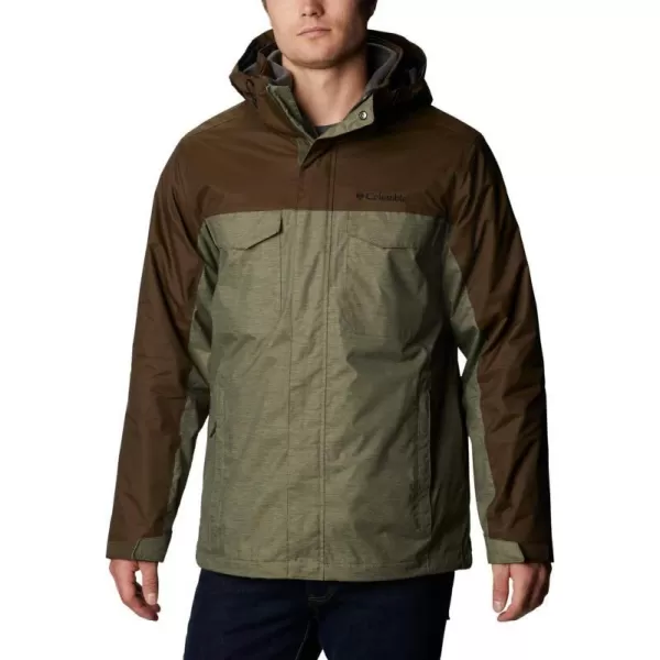 Columbia Mens Timberline Triple Interchange Winter JacketStone Green Jacquard TextureOlive Grn