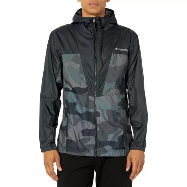 Columbia Mens Trail Traveler WindbreakerBlack Mod Camo PrintBlack