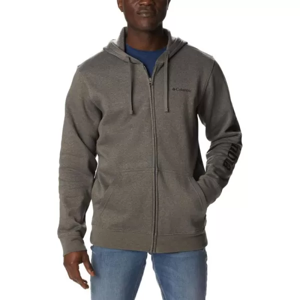 Columbia Mens Trek Full Zip HoodieCharcoal HeatherCsc Sleeve Logo