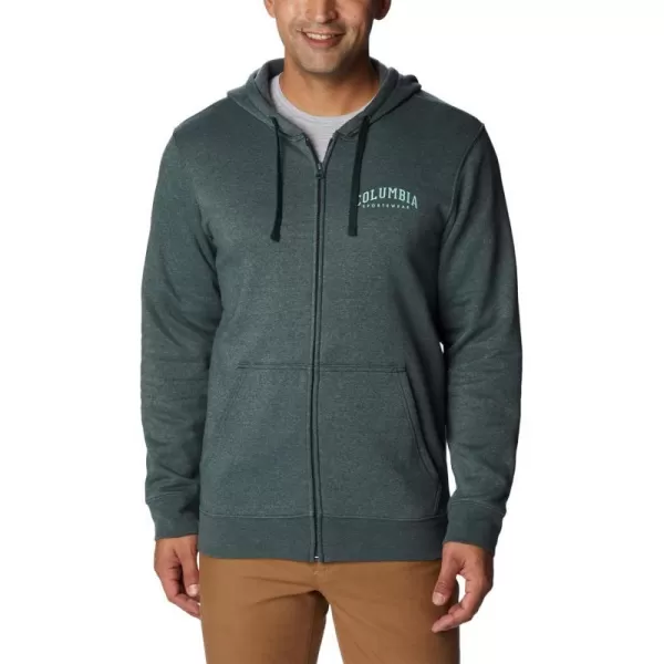 Columbia Mens Trek Full Zip HoodieSpruce HeatherArched Brand Logo