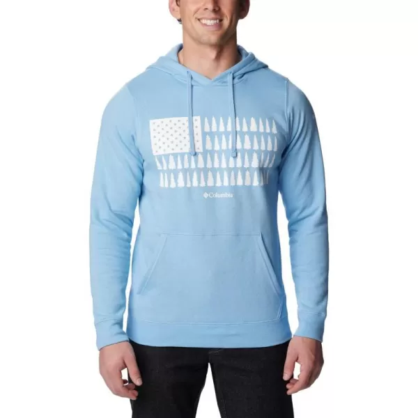 Columbia Mens Trek Graphic HoodieJet StreamTreestriped Flag