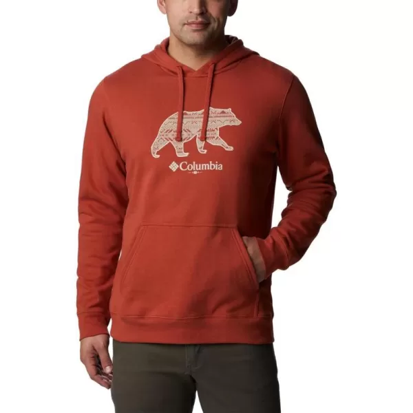 Columbia Mens Trek Graphic HoodieWarp Red  Bearly Checkered Peaks Graphic