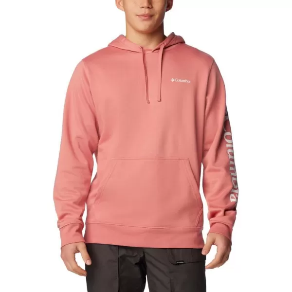 Columbia Mens Trek HoodiePink AgaveCsc Sleeve Logo