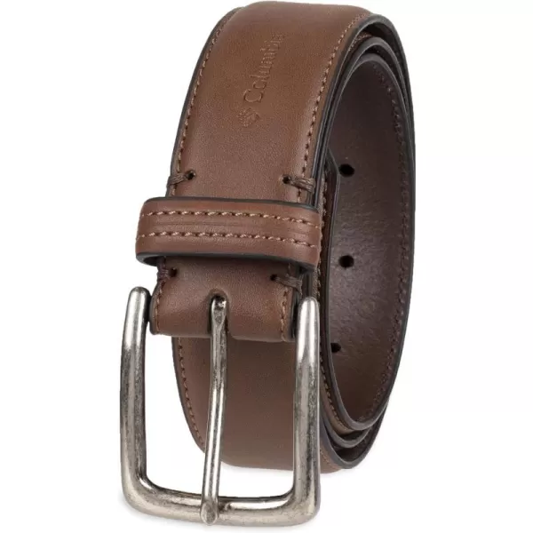 Columbia Mens Trinity Logo Everyday Casual Dress Belt Regular and Big and Tall SizingBrown