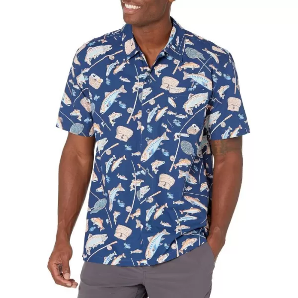 Columbia Mens Trollers Best Short Sleeve ShirtCarbon Midwest Bounty Print