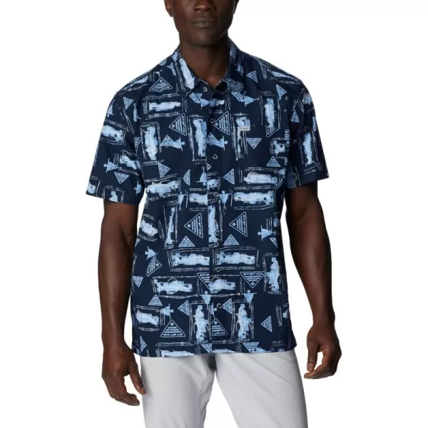 Columbia Mens Trollers Best Short Sleeve ShirtCollegiate Navy Anchors Up