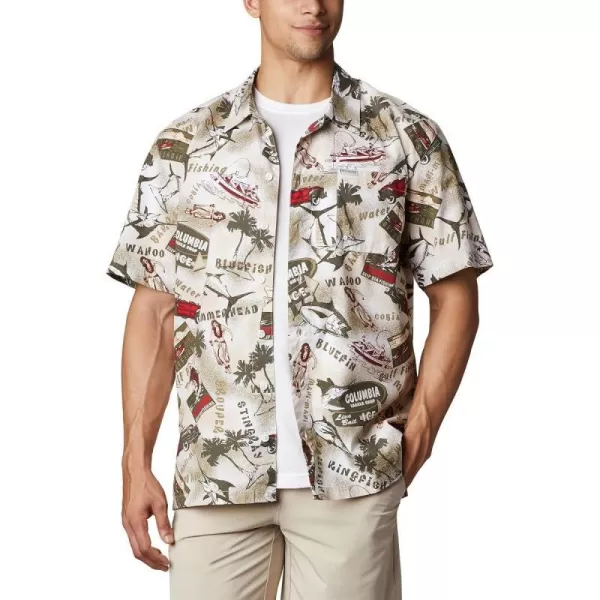 Columbia Mens Trollers Best Short Sleeve ShirtFossil Offshore Archive Print