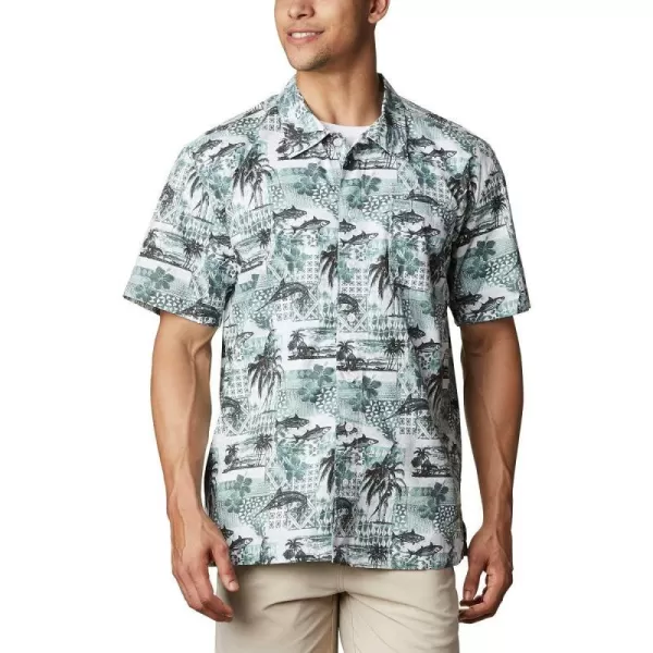 Columbia Mens Trollers Best Short Sleeve ShirtPond Polynesian Print