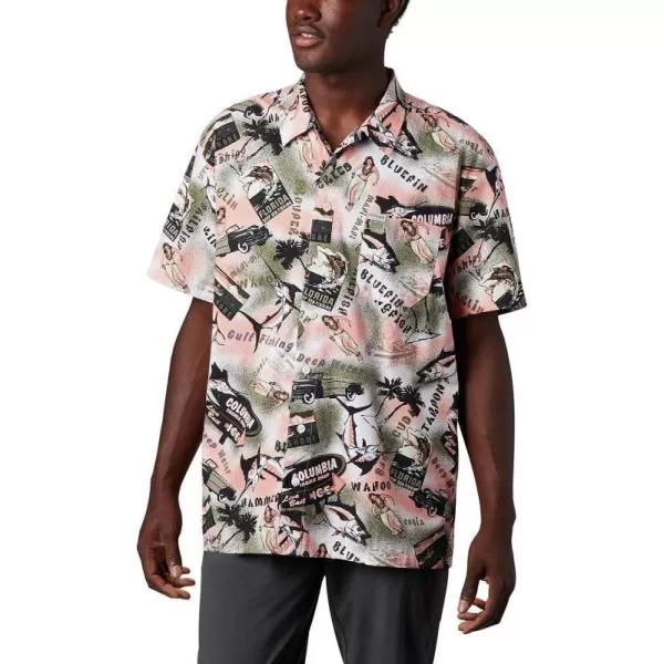 Columbia Mens Trollers Best Short Sleeve ShirtSorbet Archive Print