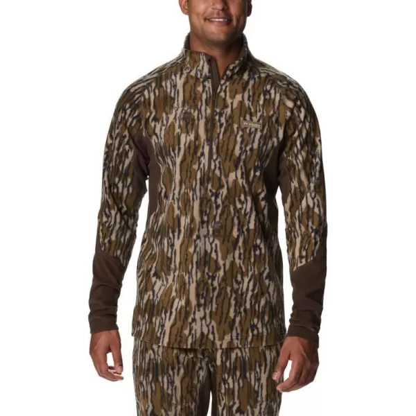 Columbia Mens Trophy Rack Omni Heat Helix Fleece 14 ZipMossy Oak Bottomland