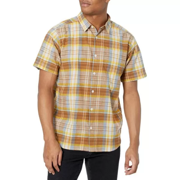 Columbia Mens Under Exposure Yarn Dye Short Sleeve ShirtWalnut Madras