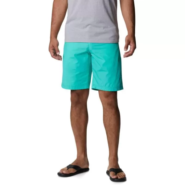 Columbia Mens Washed Out Short Cotton Classic FitElectric Turquoise