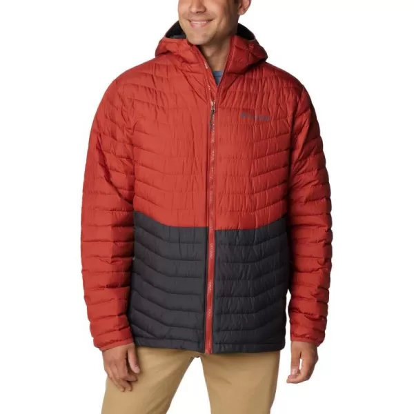 Columbia Mens Westridge Down Hooded JacketShark Warp Red