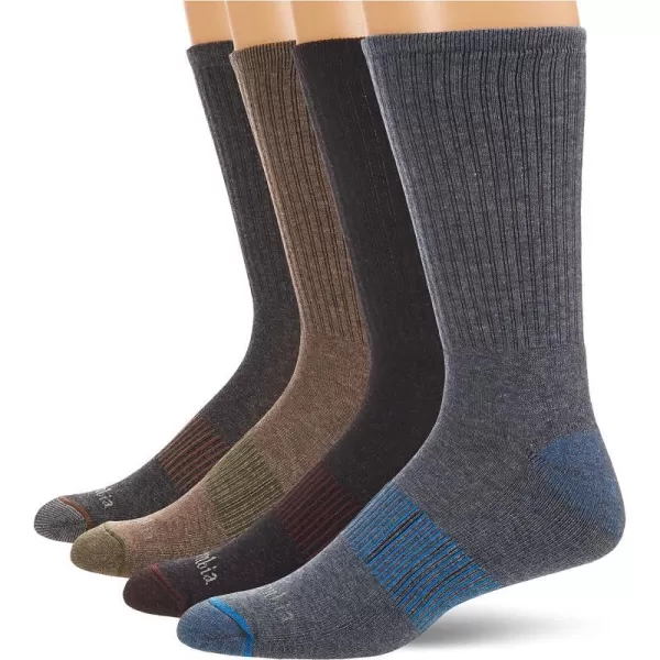 Columbia Mens Wool Sock4 PackCharcoalBrownNavyBlack