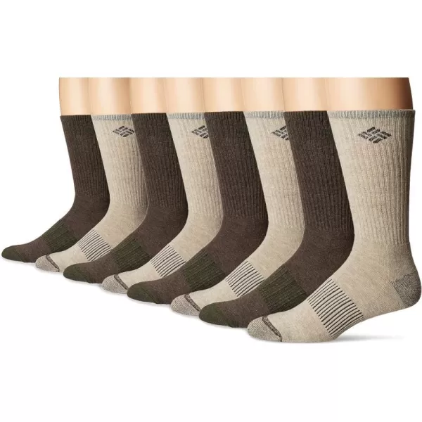 Columbia Mens Wool Sock4 PackKhakiBrown Heather