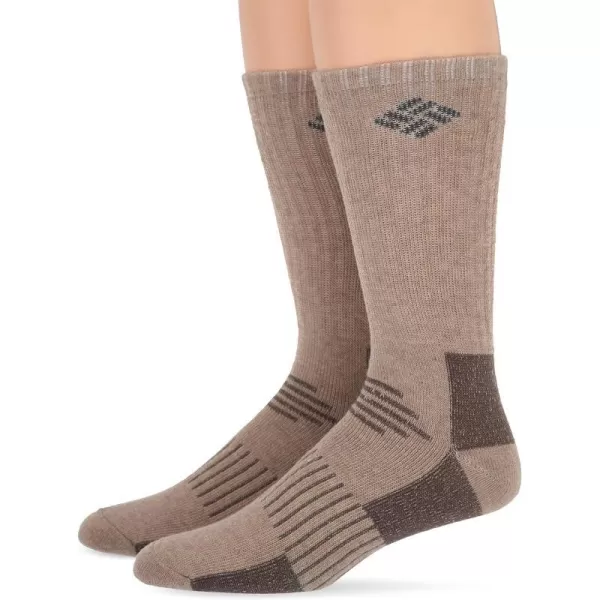 Columbia Mens Wool SockBrown Wool Socks 2pack