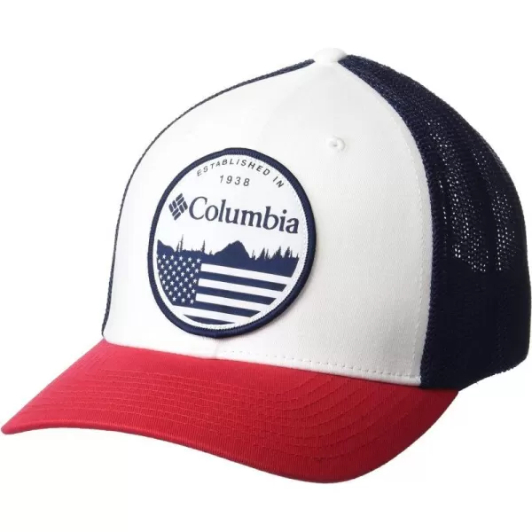 Columbia Mesh Ball CapWhiteCollegiate NavyFlag