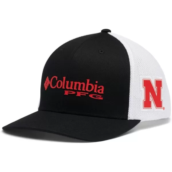 Columbia Mesh Snap BackHigh CrownNebraska Cornhuskers Neb  Black