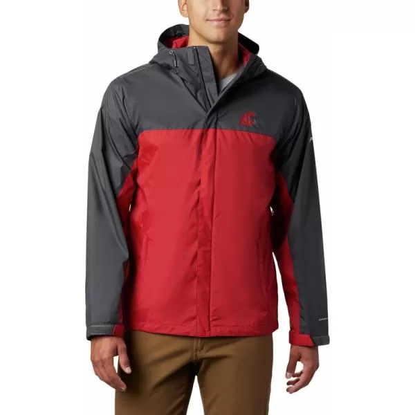 Columbia NCAA mens Glennaker Storm JacketWashington State Cougars Waz  Dark Grey Red Velvet