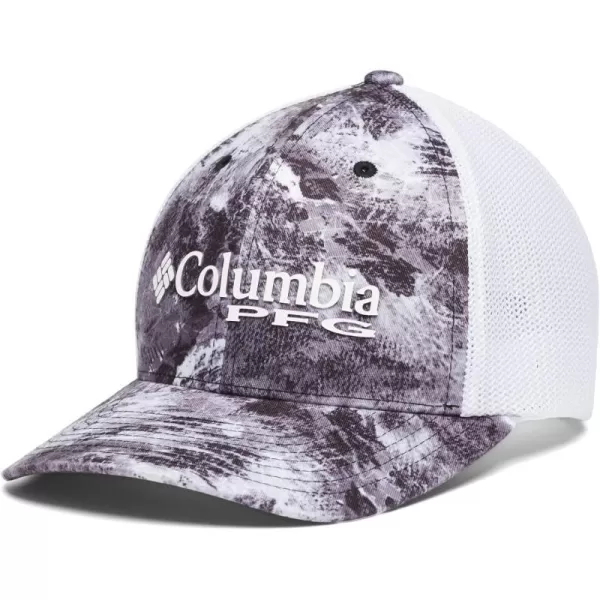 Columbia PFG Camo Mesh Ball CapHighHigh Crown Black Realtree Horizon