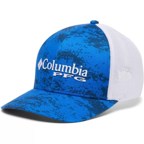 Columbia PFG Camo Mesh Ball CapHighHigh Crown Blue Macaw Pfg Camo