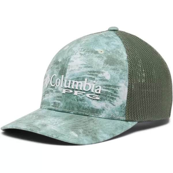 Columbia PFG Camo Mesh Ball CapHighHigh Crown Cool Green Realtree Horizon