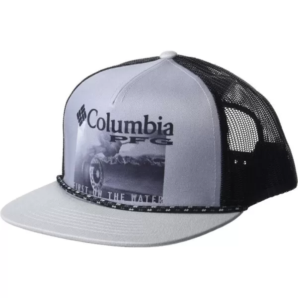 Columbia PFG Flat Brim Snap BackCool GreyBlackSunrise Fresh