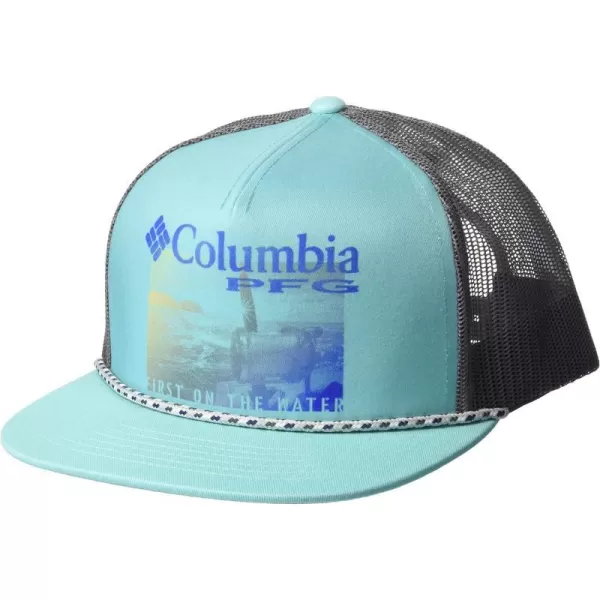 Columbia PFG Flat Brim Snap BackGulf StreamCity GreySunrise Salt