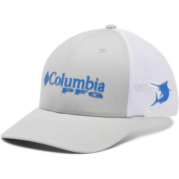 Columbia PFG Logo Mesh Ball CapCool GreyWhiteVivid BlueMarlin