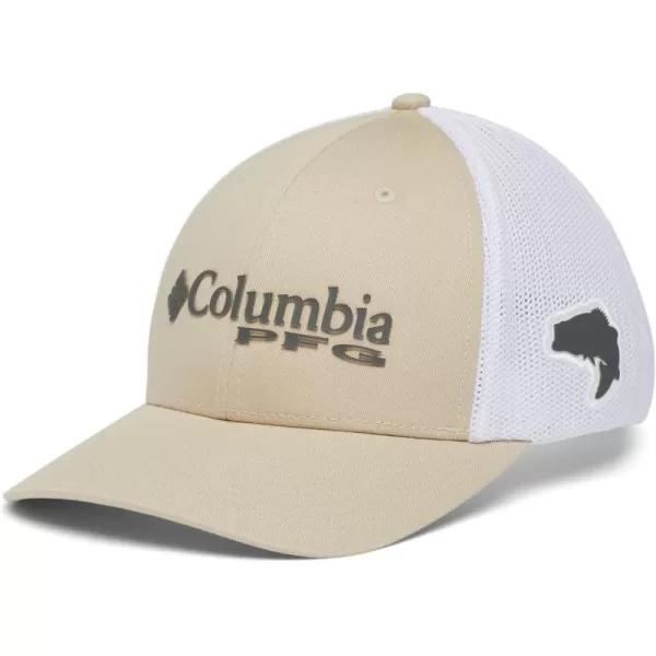 Columbia PFG Logo Mesh Ball CapFossilGrillWhiteBass