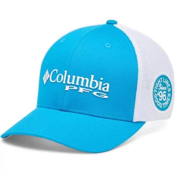 Columbia PFG Logo Mesh Ball CapOcean BlueWhite