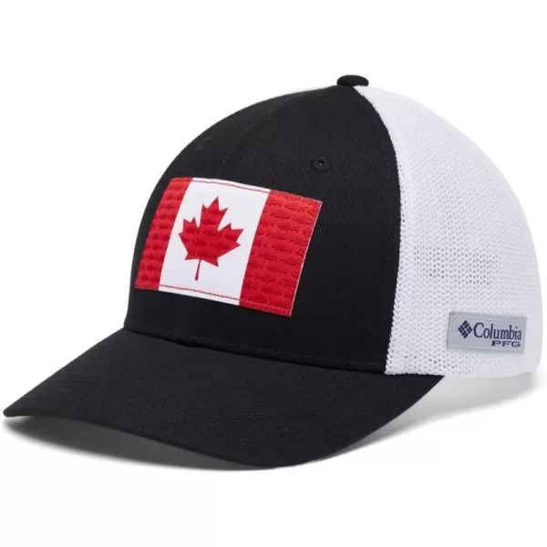 Columbia PFG Mesh Canada Fish Flag StretchFit HatBlack  Canada Flag