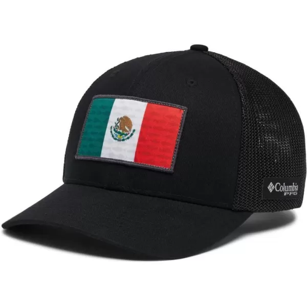 Columbia PFG Mesh Canada Fish Flag StretchFit HatBlackBlackMexico Fish Flag