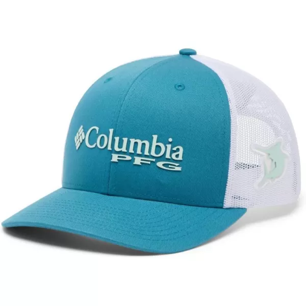 Columbia PFG Mesh Canada Fish Flag StretchFit HatCanyon Blue