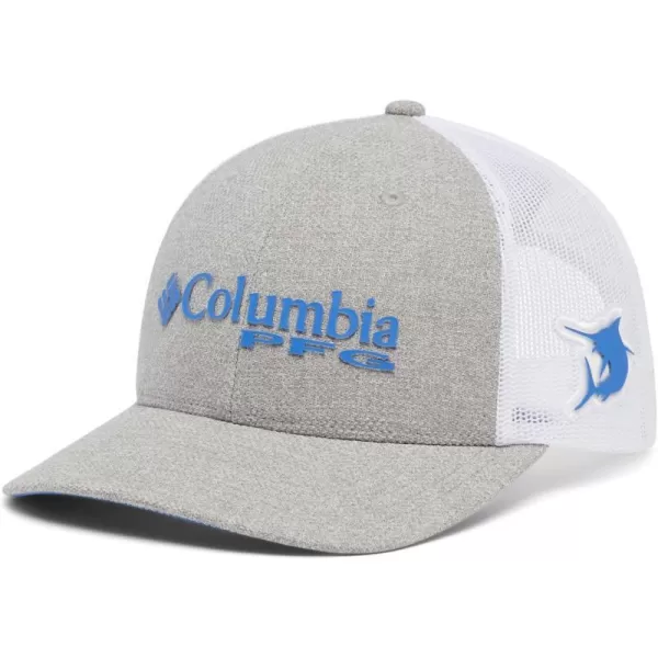 Columbia PFG Mesh Canada Fish Flag StretchFit HatCool Grey HeatherVivid Blue