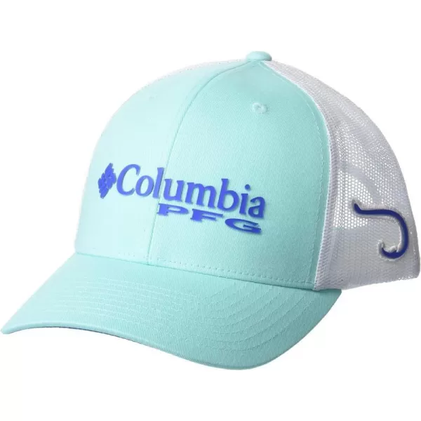 Columbia PFG Mesh Canada Fish Flag StretchFit HatGulf StreamVivid Blue